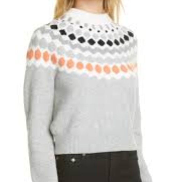Club Monaco Sweaters - CLUB MONACO Fair Isle Mock Neck Wool Blend Sweater